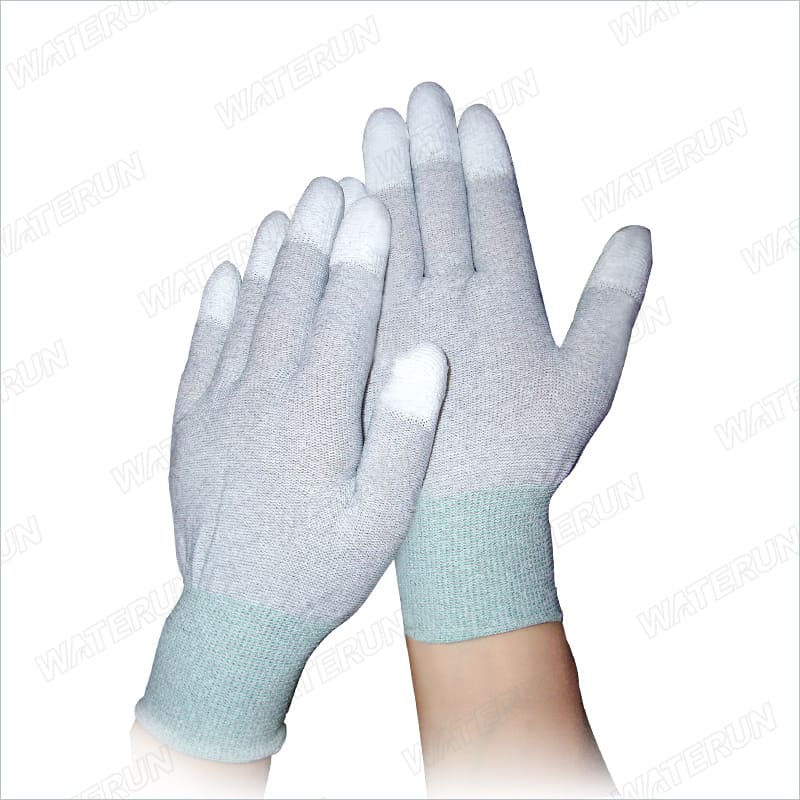 Антистатичні рукавички ESD Top PU Coated Gloves (Carbon Fiber) size: L white (W00347)